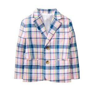 Janie and Jack Plaid Blazer Jacket - Pink & Blue